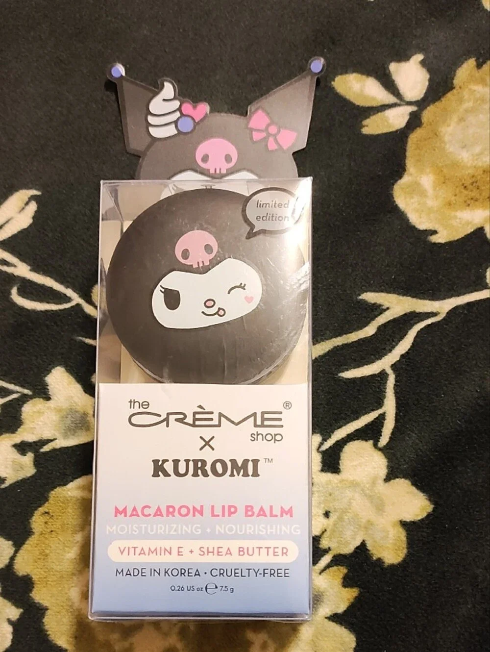 The Crème Shop x Kuromi Macaron Lip Balm - Pink/Black